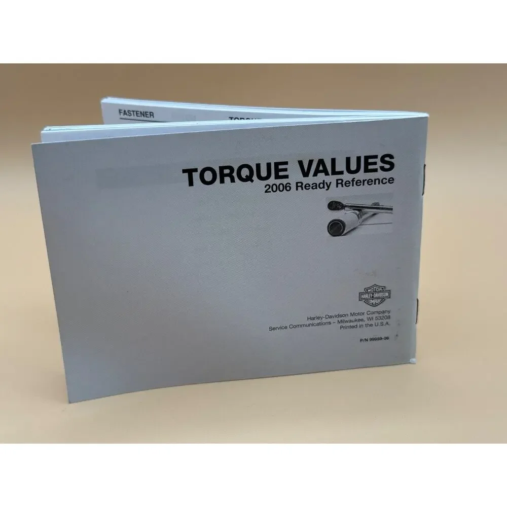 2006 Harley-Davidson Torque Values Ready Reference Manual P/N 99959-06 OEM